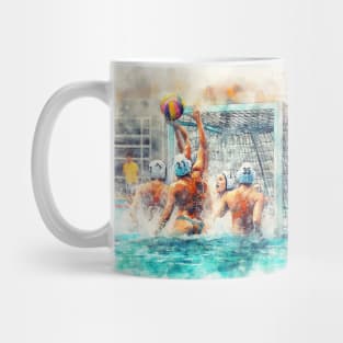 Artistic illustration of women playing water polo Mug